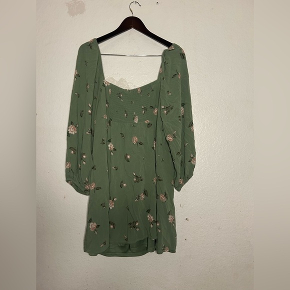 BP Lace Trim Long Sleeve Babydoll MIDI Dress 1X Floral Boho Fairy Y2K Romantic - Picture 2 of 12